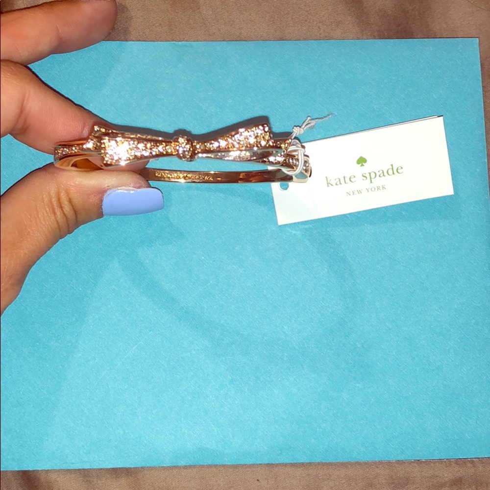 Kate Spade ♠️ Rose Gold Bow Bracelet with Diamonds